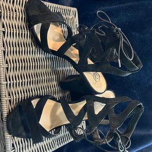 Women's Black Strappy Heels